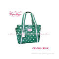 Fashion PVC Green Handbags Womens Tote Bags with White polk